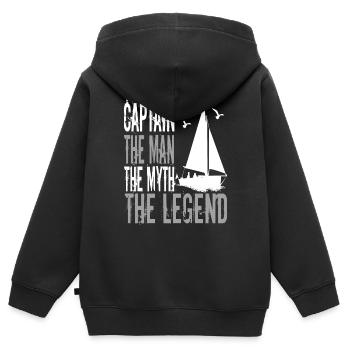 Kapitän - Kinder Premium Organic Zip Hoodie - Schwarz - Hinten - AI Model Kid Male (0cm)