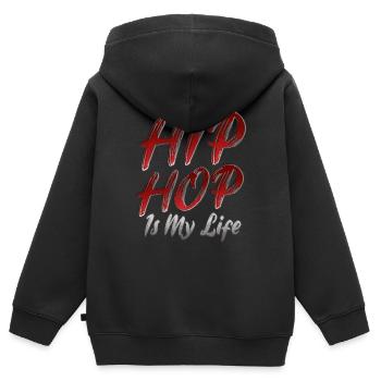 Hip Hop - Kinder Premium Organic Zip Hoodie - Schwarz - Hinten - AI Model Kid Male (0cm)