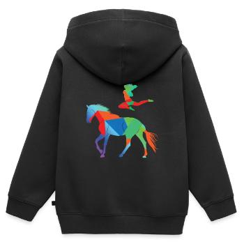 Voltige - Sweat Premium à capuche zippé enfant bio - noir - Dos - AI Model Kid Male (0cm)