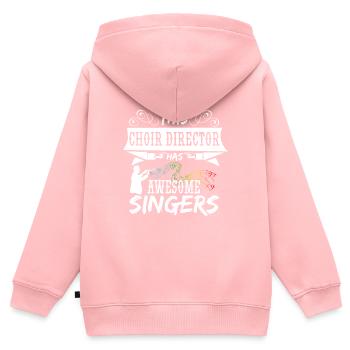 Chef de choeur - Sweat Premium à capuche zippé enfant bio - rose - Dos - AI Model Kid Female (0cm)