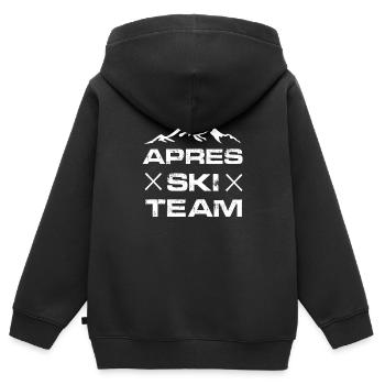 apres ski - Kinder Premium Organic Zip Hoodie - Schwarz - Hinten - AI Model Kid Male (0cm)