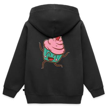 Cupcake - Sweat Premium à capuche zippé enfant bio - noir - Dos - AI Model Kid Male (0cm)