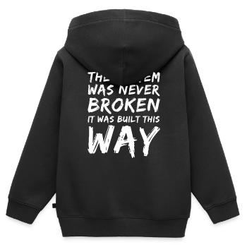 Anarchist Anarchism Anarchy System White - Kids Premium Organic Zip-up Hoodie - black - Back - AI Model Kid Male (0cm)