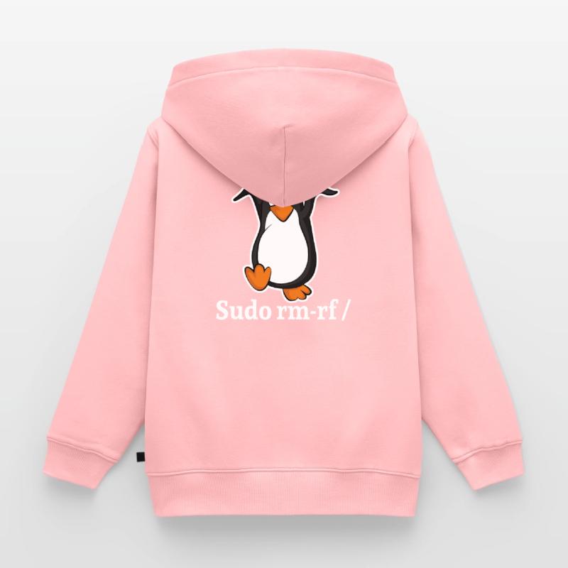 Tux Linux Pinguin Sudo Rm Rf | Computerfreak Hack Kinder Premium Organic Zip Hoodie