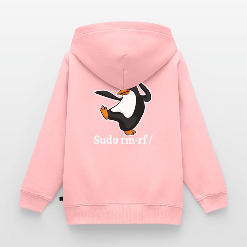 Tux Linux Pinguin Sudo Rm Rf | Computerfreak Hack Kinder Premium Organic Zip Hoodie