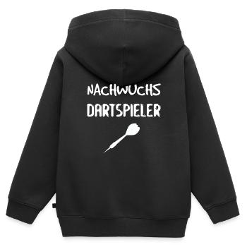 Nachwuchs Dartspieler - Geschenk Geburt Baby Dart - Kinder Premium Organic Zip Hoodie - Schwarz - Hinten - AI Model Kid Male (0cm)