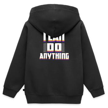Ich Kann Alles Schaffen - Kinder Premium Organic Zip Hoodie - Schwarz - Hinten - AI Model Kid Male (0cm)
