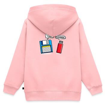 Je suis votre père Humour sur clé USB Dsikette - Sweat Premium à capuche zippé enfant bio - rose - Dos - AI Model Kid Female (0cm)