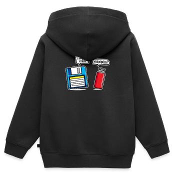 Je suis votre père Humour sur clé USB Dsikette - Sweat Premium à capuche zippé enfant bio - noir - Dos - AI Model Kid Male (0cm)