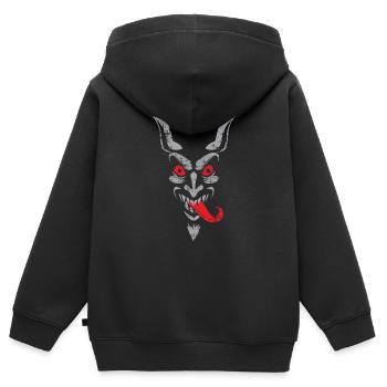 Visage de Krampus - Sweat Premium à capuche zippé enfant bio - noir - Dos - AI Model Kid Male (0cm)