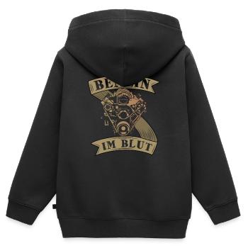 Benzin im Blut - Kinder Premium Organic Zip Hoodie - Schwarz - Hinten - AI Model Kid Male (0cm)