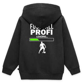Fussball Fußball - Kinder Premium Organic Zip Hoodie - Schwarz - Hinten - AI Model Kid Male (0cm)