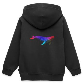 Choix de baleine à bosse - Sweat Premium à capuche zippé enfant bio - noir - Dos - AI Model Kid Male (0cm)