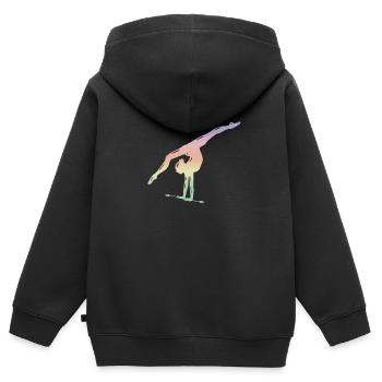 Turnen Turnerin Bodenturnen - Kinder Premium Organic Zip Hoodie - Schwarz - Hinten - AI Model Kid Male (0cm)