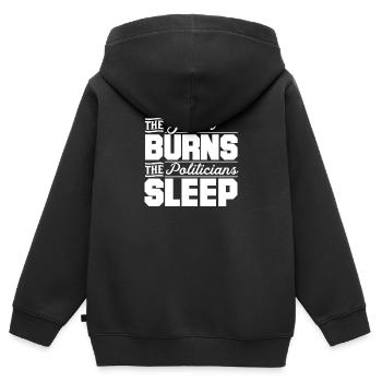 Des agriculteurs protestent contre une manifestation d'agriculteurs - Sweat Premium à capuche zippé enfant bio - noir - Dos - AI Model Kid Male (0cm)