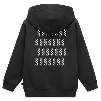Paragraphe droit étudiant avocat cadeau § - Sweat Premium à capuche zippé enfant bio - noir - Dos - AI Model Kid Male (0cm)