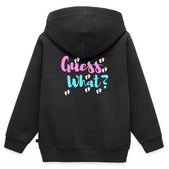 Schwangerschaft Überraschung Geschenk - Kinder Premium Organic Zip Hoodie - Schwarz - Hinten - AI Model Kid Male (0cm)
