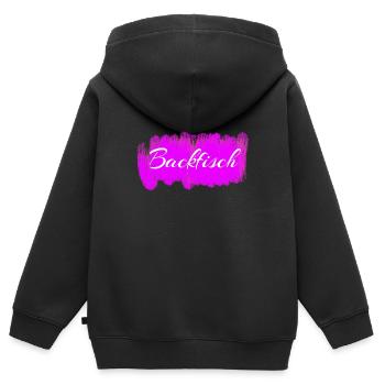 Backfisch vergessene Wörter Geschenkidee Pubertät - Kinder Premium Organic Zip Hoodie - Schwarz - Hinten - AI Model Kid Male (0cm)
