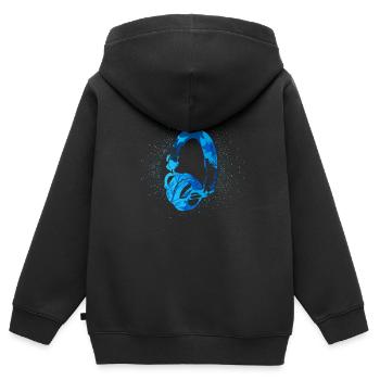 Musik Kopfhörer - Kinder Premium Organic Zip Hoodie - Schwarz - Hinten - AI Model Kid Male (0cm)