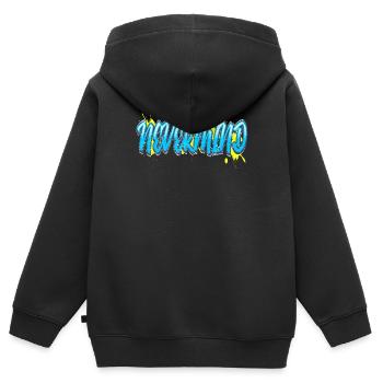 Graffiti - Sweat Premium à capuche zippé enfant bio - noir - Dos - AI Model Kid Male (0cm)