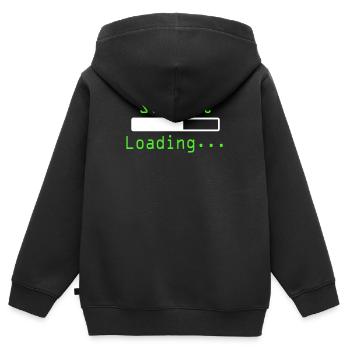 Nerdy Student Shirt - Kinder Premium Organic Zip Hoodie - Schwarz - Hinten - AI Model Kid Male (0cm)