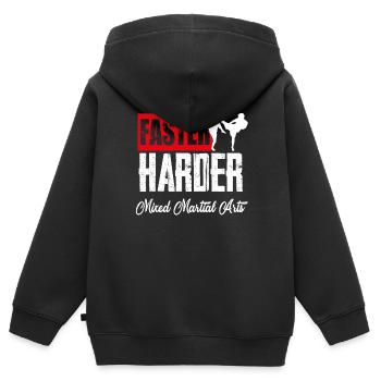 MMA Mixed Martial Arts Martial Arts UFC Gift - Kids Premium Organic Zip-up Hoodie - black - Back - AI Model Kid Male (0cm)