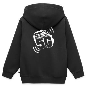 Strahlung 5G Gegner Anti 5G 5G Stoppen Technologie - Kinder Premium Organic Zip Hoodie - Schwarz - Hinten - AI Model Kid Male (0cm)