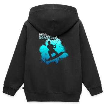 Wakeboard - Kids Premium Organic Zip-up Hoodie - black - Back - AI Model Kid Male (0cm)