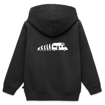 Camper Van Camping Evolution Caravan Wohnmobil - Kinder Premium Organic Zip Hoodie - Schwarz - Hinten - AI Model Kid Male (0cm)