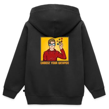 Ruhe bewahren und würfeln Spiele Dragon Roll Geschenk - Kinder Premium Organic Zip Hoodie - Schwarz - Hinten - AI Model Kid Male (0cm)
