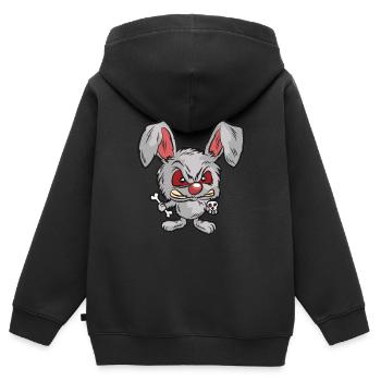 Psychopathic evil humor - Kids Premium Organic Zip-up Hoodie - black - Back - AI Model Kid Male (0cm)