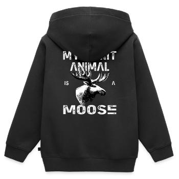 Spirit Animal Moose - Kinder Premium Organic Zip Hoodie - Schwarz - Hinten - AI Model Kid Male (0cm)