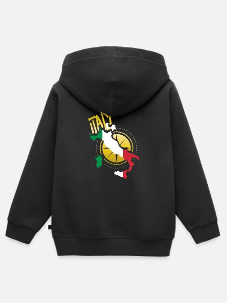 Italien - Kinder Premium Organic Zip Hoodie - Schwarz
