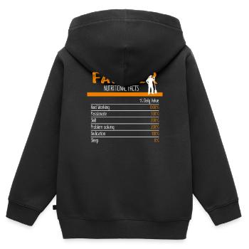 Ingrédients fermiers - Sweat Premium à capuche zippé enfant bio - noir - Dos - AI Model Kid Male (0cm)