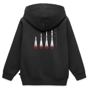 Missile URSS Russie Union soviétique - Sweat Premium à capuche zippé enfant bio - noir - Dos - AI Model Kid Male (0cm)