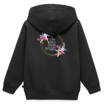 Querflöte Konzert Klassische Musik Flöte Orchester - Kinder Premium Organic Zip Hoodie - Schwarz - Hinten - AI Model Kid Male (0cm)
