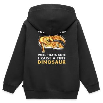 Léopard Gecko Gecko Lézard Salamandre Reptiles - Sweat Premium à capuche zippé enfant bio - noir - Dos - AI Model Kid Male (0cm)