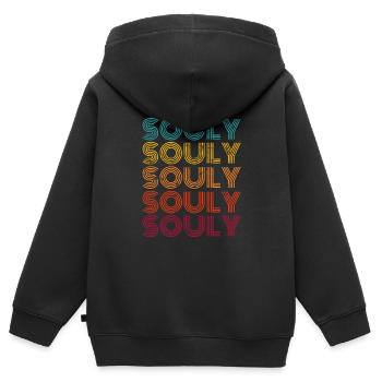 Soul Music Retro - Kinder Premium Organic Zip Hoodie - Schwarz - Hinten - AI Model Kid Male (0cm)