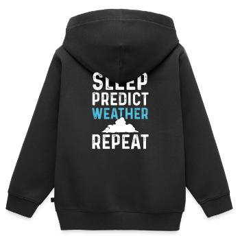 Wetter Meteorologe - Kinder Premium Organic Zip Hoodie - Schwarz - Hinten - AI Model Kid Male (0cm)
