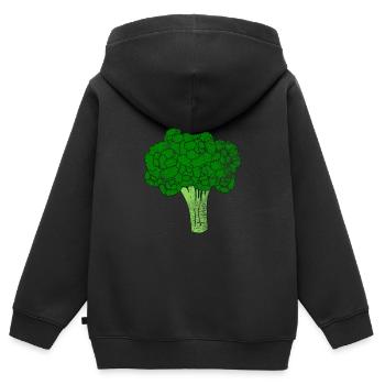 Brokkoli - Kinder Premium Organic Zip Hoodie - Schwarz - Hinten - AI Model Kid Male (0cm)