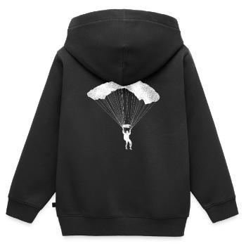Paragliding - Kinder Premium Organic Zip Hoodie - Schwarz - Hinten - AI Model Kid Male (0cm)