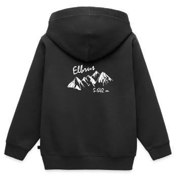 Souvenir d'Elbrus Russie - Sweat Premium à capuche zippé enfant bio - noir - Dos - AI Model Kid Male (0cm)