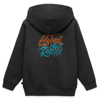 Rente - Kinder Premium Organic Zip Hoodie - Schwarz - Hinten - AI Model Kid Male (0cm)
