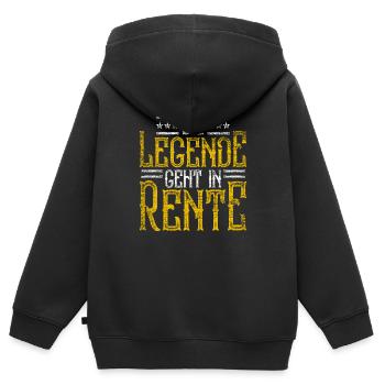 Rente - Kinder Premium Organic Zip Hoodie - Schwarz - Hinten - AI Model Kid Male (0cm)