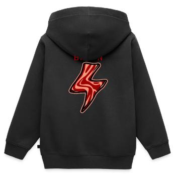 Propulsé par Bacon - Sweat Premium à capuche zippé enfant bio - noir - Dos - AI Model Kid Male (0cm)
