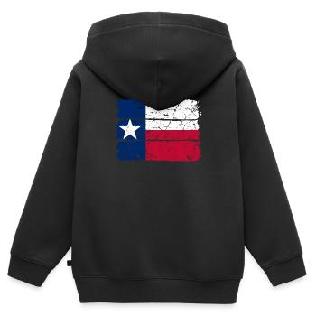 Lone Star Flagge Texas - Kinder Premium Organic Zip Hoodie - Schwarz - Hinten - AI Model Kid Male (0cm)