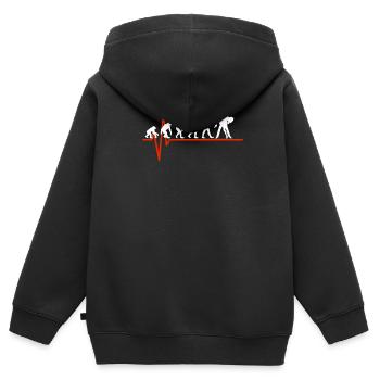 Tango Heartbeat - ÉVOLUTION DU TANGO - Sweat Premium à capuche zippé enfant bio - noir - Dos - AI Model Kid Male (0cm)