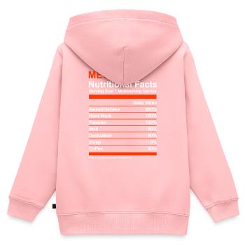 Nutritional Facts Mechanic Shirt - Kinder Premium Organic Zip Hoodie - Rosa - Hinten - AI Model Kid Female (0cm)