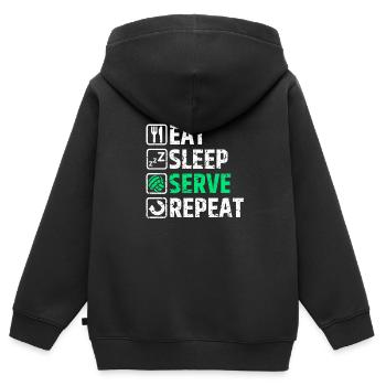 Volleyball - Kinder Premium Organic Zip Hoodie - Schwarz - Hinten - AI Model Kid Male (0cm)