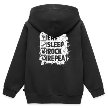 Rock Musik - Kinder Premium Organic Zip Hoodie - Schwarz - Hinten - AI Model Kid Male (0cm)